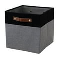 thumbnail image 2 of Dtchengua Heavy Duty Canvas Storage Bin, Foldable Collapsible Organizer with Reinforced Sides & Handles for Toys, Clothing, Blankets - Sturdy Home Decor Cube, Gray+, 2 of 7