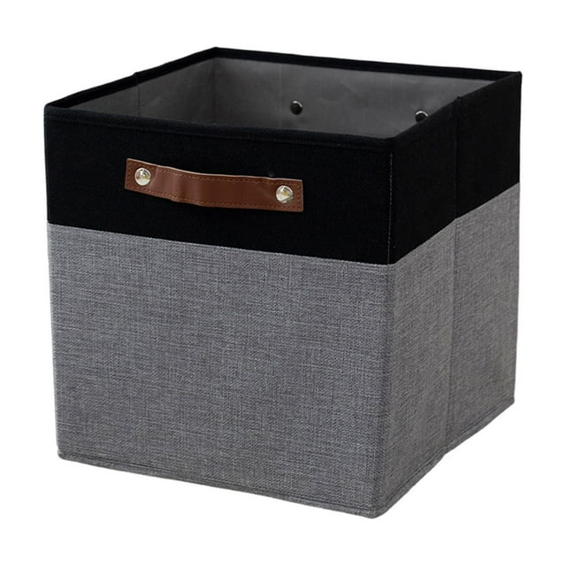 Grey B Cube Storage Basket, Square Fabric Bin, Decorative Organizer With Reinforced Corners, Foldable Design And Easy Maintenance For Shelves, Closet And Under Bed Storage, 11.81X11.81X11.