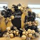 thumbnail image 1 of Decoración Graduación 2025 Globos Negros y Dorados Metálicos con Confeti Guirnalda Arco Kit para Fiesta de Graduación 133 Pzs, 1 of 3