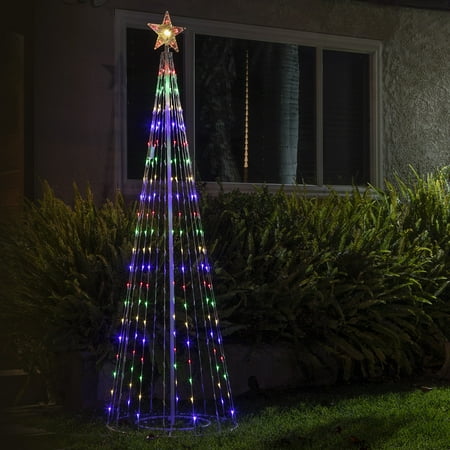 Alpine Corporation 86 in Tall Artificial Christmas Tree with Glowing Star Topper