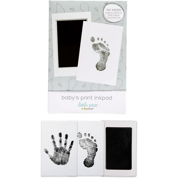 Little Pear by Pearhead Baby's Print Newborn Ink Pad Kit, Black, Gender-Neutral, for Boy or Girl