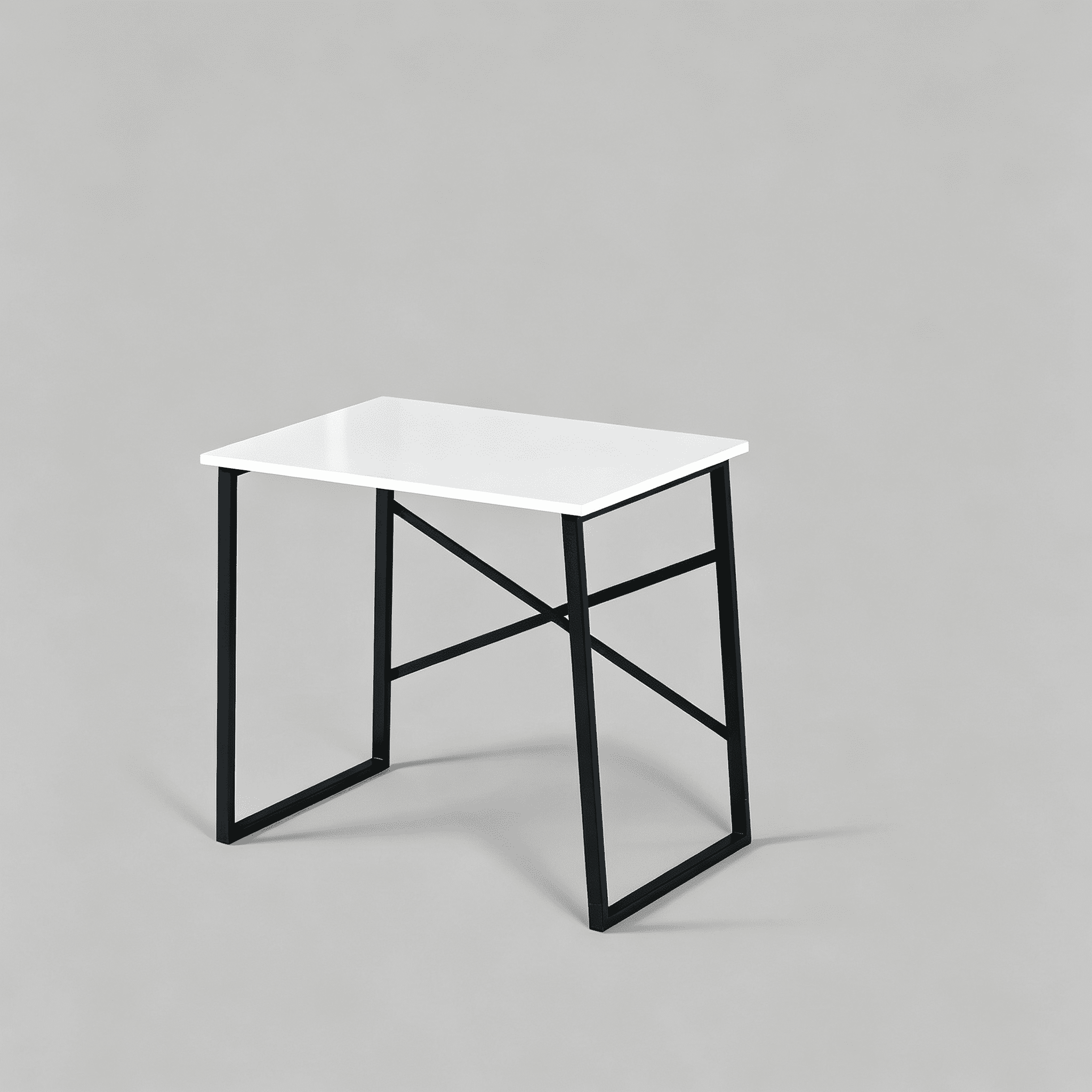 Small Writing and Computer Desk with Wooden Top and Metal Frame, 35 in, for Teens Bedroom and Home Office