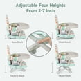 thumbnail image 4 of Silla alta para bebé YOLEO con asiento elevador de altura ajustable, color verde, 4 of 8