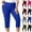 Black, variant on HAOTAGS Women Plus Size Capri Pants,Breathable Side Pocket Casual Elastic Waist Stretchy Everyday Cropped Trousers Black 2XL