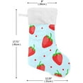 thumbnail image 2 of SKYSONIC Strawberry Christmas Stocking Personalized Large Candy Stocking Hanging Gift Xmas Stockings Decoration for Family Holiday Party Ornaments Decor Fireplace, 2 of 7