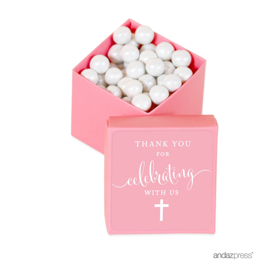 Baptism & Christening Square Party Favor Boxes, Thank You for