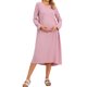 thumbnail image 2 of INSPIRE CHIC Vestido de Maternidad para el Día de la Madre con Cremallera, de Manga Larga, Cuello Redondo, con Pliegues, Midi, para Embarazo, Talla XL, Color Rosa, 2 of 6