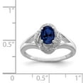 thumbnail image 5 of 925 Sterling Silver Rhodium-Plated Diamond and Created Sapphire Ring Size 5, 5 of 5
