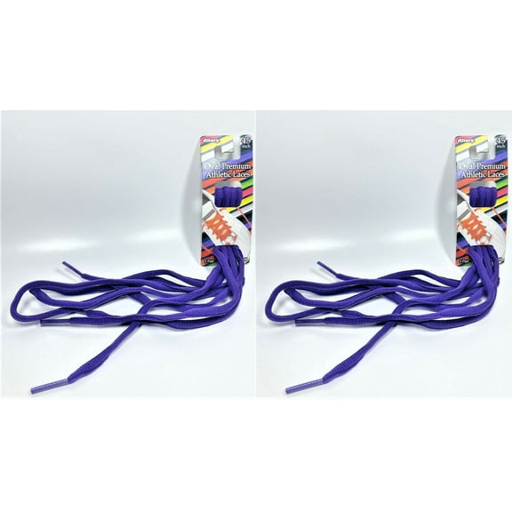 LOT OF 2 Allary Oval Premium Athletic Laces, 45 in. PURPLE