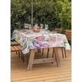 thumbnail image 2 of Outdoor Tablecloth with Umbrella Hole and Zipper, Wildflowers Rectangle Table Cloth 52x70 Inch Waterproof Tablecloth, Spring Watercolor Tulip Floral Leaf Pink Plaid Picnic Table Cover for Patio, 2 of 7