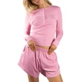 thumbnail image 6 of Jess by Meiko Women's Outfit Sets Long Sleeves Elastic Waist Casual 2 Pieces Sets L Pink, 6 of 10