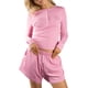 thumbnail image 5 of Jess por Meiko Conjuntos de Ropa para Mujeres de Manga Larga, Cintura Elástica, Conjuntos Casuales de 2 Piezas, Rosa Claro, 5 of 8