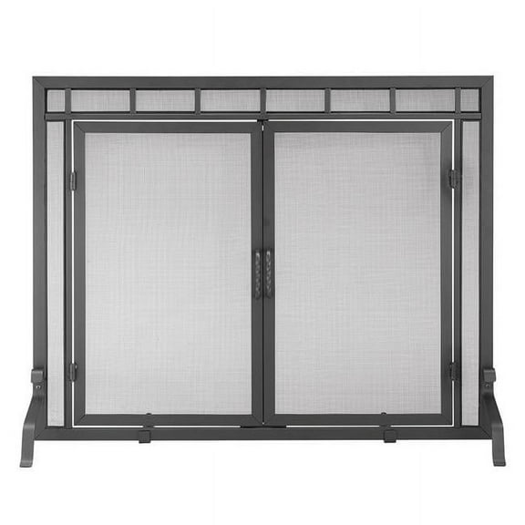Minuteman 3576971 39 x 31 in. Mission Style Screen Wrought Iron With Doors, Black