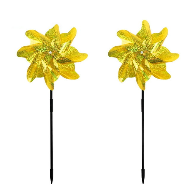 Toystoory Spinner de viento para espantar pájaros, 2 uds., exclusivo, repele pájaros y mejora el efecto de decoración del jardín, es obvio Jardín y Patio Oro