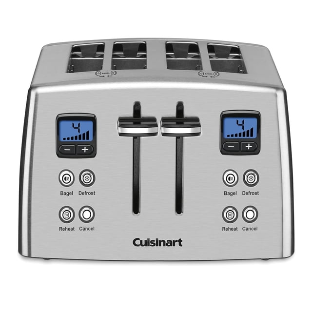Cuisinart Tostadoras Tostadora de Metal con Cuenta Regresiva de 4 Rebanadas, Nueva, CPT-435P1
