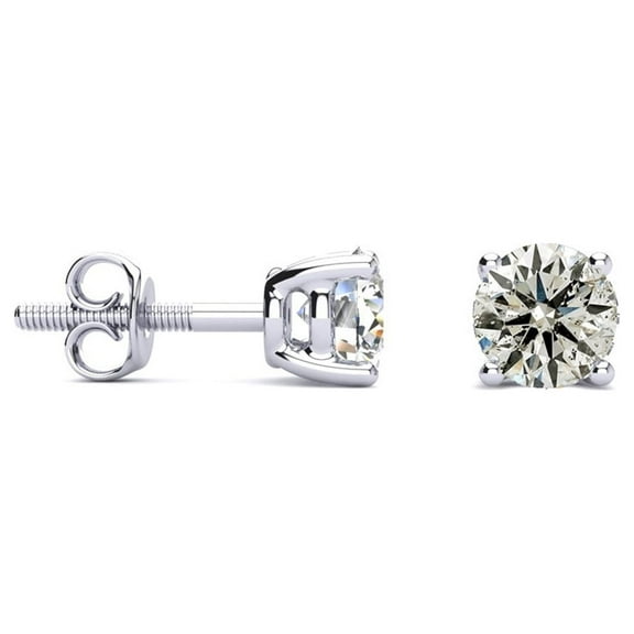 SuperJeweler 0.85 Carat Diamond Stud Earrings in 14K White Gold, Earrings for Womens