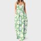 thumbnail image 2 of Vestido largo de playa ajustado con estampado Floral a rayas sin mangas con cuello en V y cintura media a la moda para mujer Pompotops  ghjkhdj7147, 2 of 5