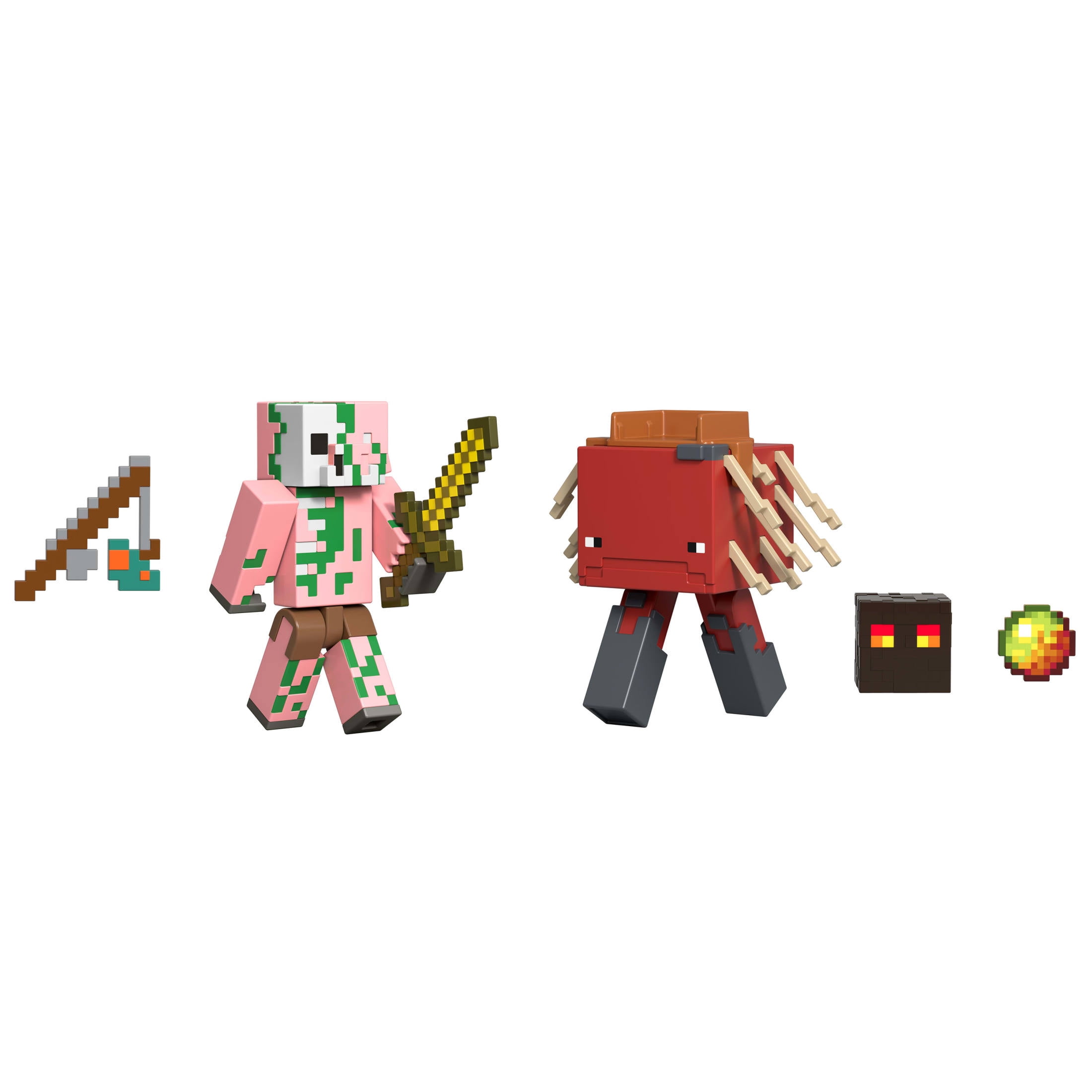 Minecraft Action Figures & Accessories 2-Pack, Zombified Piglin & Strider 3.25-inch Scale Toy Set