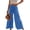 blue, variant on Ruffle Pants Women High Waist Stylish Ruffled Slacks Loose Fit Wide Leg Beach Palazzo Pants for Holiday Travel