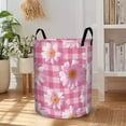 thumbnail image 6 of Daisies on Pink Gingham Print Extra Large Foldable Laundry Basket  Stylish  Easy to Use for Bedroom Bathroom  Laundry Room  Oxford Fabric Storage Bin, 6 of 9