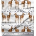 thumbnail image 1 of Soimoi Tissu Popeline de Coton Imprimé Animal Cerf au Mètre 42 Pouces de Large, 1 of 3
