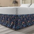 thumbnail image 1 of Floral Bed Skirt, Scandinavian Style Colorful Flowers and Leaves with Silhouettes, Elastic Bedskirt Dust Ruffle Wrap Around for Bedding Decor, 4 Sizes, Dark Indigo and Multicolor, by Ambesonne, 1 of 2