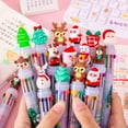 thumbnail image 4 of Matoen 10 Color Christmas Retractable Ballpoint Pen, 0.7 mm Multicolor Pen, Push Type Multifunction Marker for Home Office , Students Youngster Gift, 4 of 8