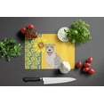 thumbnail image 3 of Summer Sunflowers Blue Brindle Pit Bull Terrier Glass Cutting Board Large 12 in x 15 in, 3 of 5