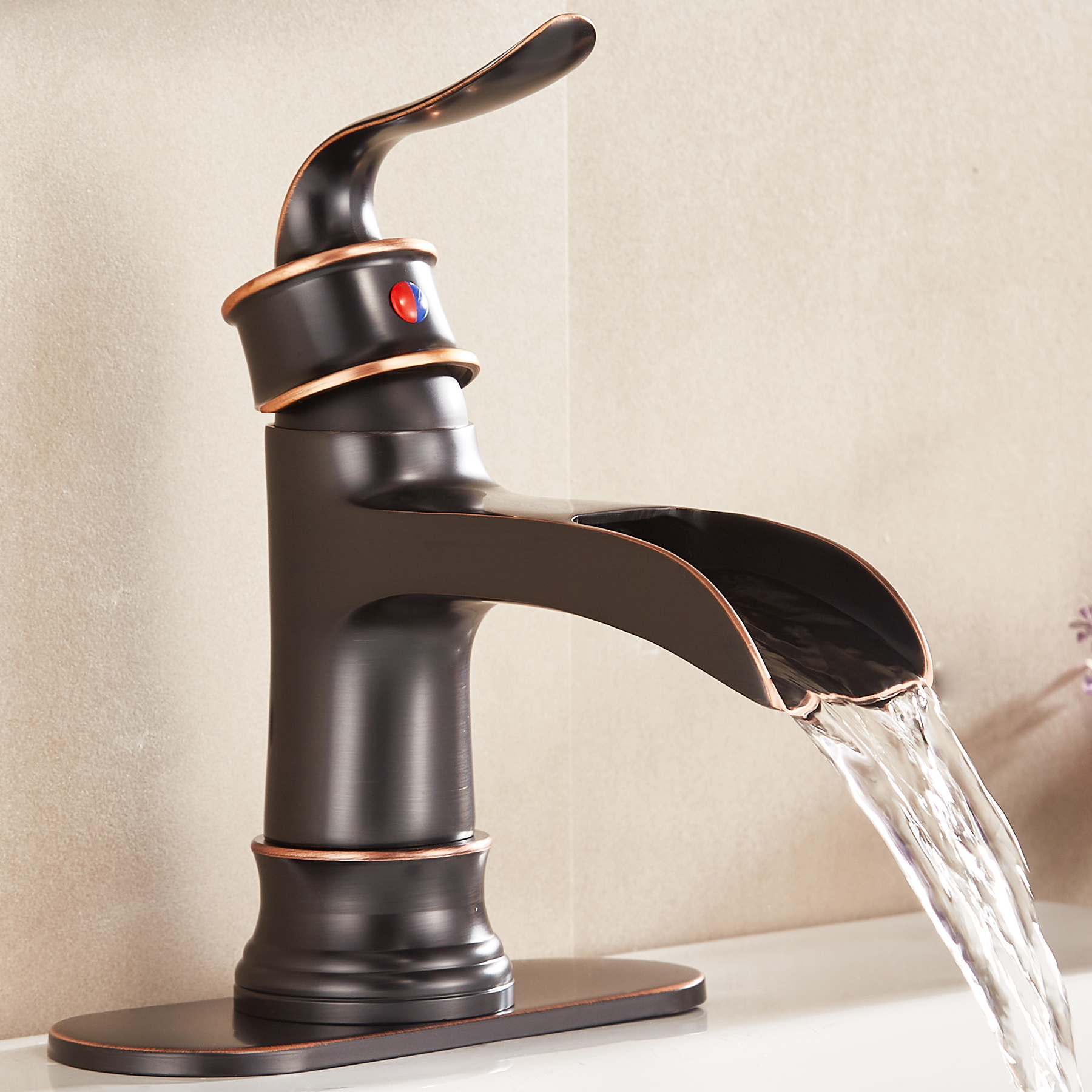 Waterfall Single Handle Bathroom Faucet Oil Rubbed Bronze photo 2
