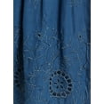 thumbnail image 5 of A-line hole mini flower embroidered sleeveless lace-up dress parachute summer casual women's robe-Blue-XXXL, 5 of 6