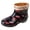 Black, variant on Ankle Rain Boots for Women Floral Fleece Lined Garden Shoes Waterproof Walking Outdoor Rainboot
