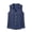 Blue, variant on Women's Sleeveless V-Neck Button Down Shirt Casual Solid Color Loose Fit Chiffon Blouse Top for Summer