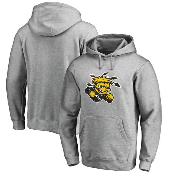 Men's Ash Wichita State Shockers Primary Team Logo Pullover Hoodie