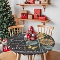 thumbnail image 2 of Round Tablecloth Inspirational Words Sunflower Elastic Edge Fitted Farmhouse Vintage Floral Plastic Table Cover,Waterproof Oil Proof for Dinner,Outdoor, Picnic, 36" - 44"&nbsp; DIA Tables, 2 of 9