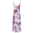 thumbnail image 5 of Usmixi Summer Dresses for Women Plus Size Swing Spaghetti Strap Beach Camisole Sun Dresses Sleeveless V-Neck Tie-Dye Maxi Sun Dress Hot Pink L Clothes, 5 of 7