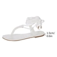 thumbnail image 4 of Savings Clearance 2025! asdoklhq Sandals for Women Clearance Under $10,Anklet Strap Solid Thong Flower Flat Sandals, 4 of 7