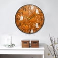 thumbnail image 4 of 11.9in Acrylic Wall Clock with Glass-like Finish Round Clock for Home Decoration Fun Orange Halloween Pattern, 4 of 9