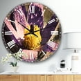 thumbnail image 2 of Designart 'Purple Flower with Yellow Stigma' Traditional wall clock, 2 of 4