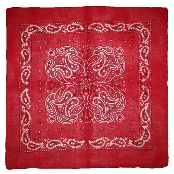 22"x22" Red Paisley Design #2 100% Cotton Bandana