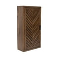 thumbnail image 4 of Kate and Laurel Mezzeta Decorative Modern One-Door Floating Bathroom Cabinet, 15 x 7 x 28, Brown, Decorative Over Toilet Storage Cabinet Made from Solid Mango Wood with Slatted Chevron Design, 4 of 9