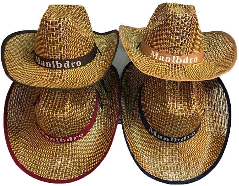 Unisex Woven Straw Round up Cowboy Hat 