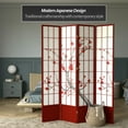 thumbnail image 2 of Oriental Furniture 7 Ft Tall Cherry Blossom Shoji Screen, rosewood color, 4 panel, 2 of 6