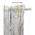thumbnail image 5 of Abstract Forest Linen Curtain Valance for Bedroom/Bathroom/Kitchen/Office/Living/Dining Room Window,Modern Landscape Painting Grey Gold Rod Pocket Topper Decorative Cafe Drapes Panel 42"x12", 5 of 6