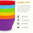 thumbnail image 3 of Extra Large Silicone Cupcake Muffin Cups 24 Pack, 3.54 Inch Cupcake and Muffin Liners, Reusable Jumbo Silicone Baking Cups Easy to Clean, Great for Cupcake, Muffin(Multicolor), 3 of 6