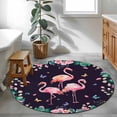 thumbnail image 4 of Area Rug 36in, Summer Flaming Birds Floor Carpet Living Room Rug, Watercolor Tropical Plants Non-Slip Welcome Mat Indoor Rugs for Bedroom Dining Room, 4 of 9