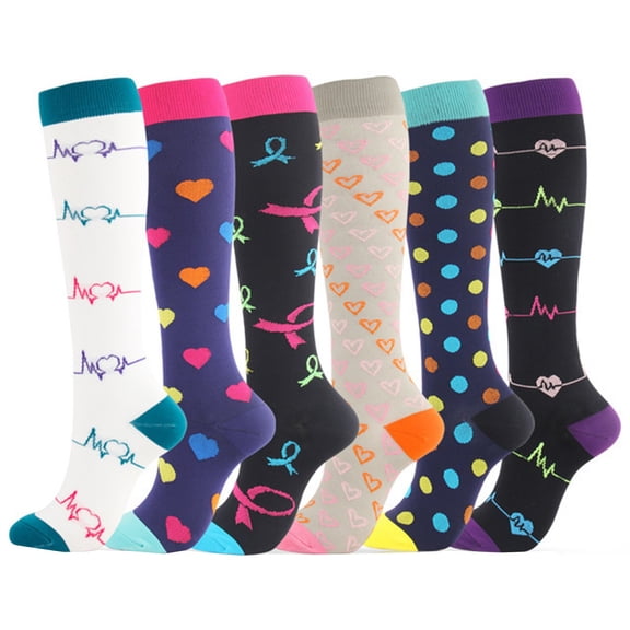 Hot Sales Knee High Socks for Women Under $8 GIJNRIUIUA Black Knee-High Socks 6 Pack Socks for Women and Men Circulation Best Support for Running Athletic Leg Warmers
