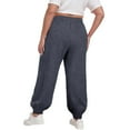 thumbnail image 4 of Plus Size Womens Jogger Sweatpants Drawstring Fall Comfy Loungewear Pants Loose Baggy Workout Sports Trousers with Pockets Dark Gray 3XL, 4 of 6