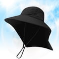 thumbnail image 4 of Sombreros De Protección Solar Sombrero anti-UV Transpirable Pesca Senderismo Gorras Montañismo para exteriores (Negro), 4 of 7