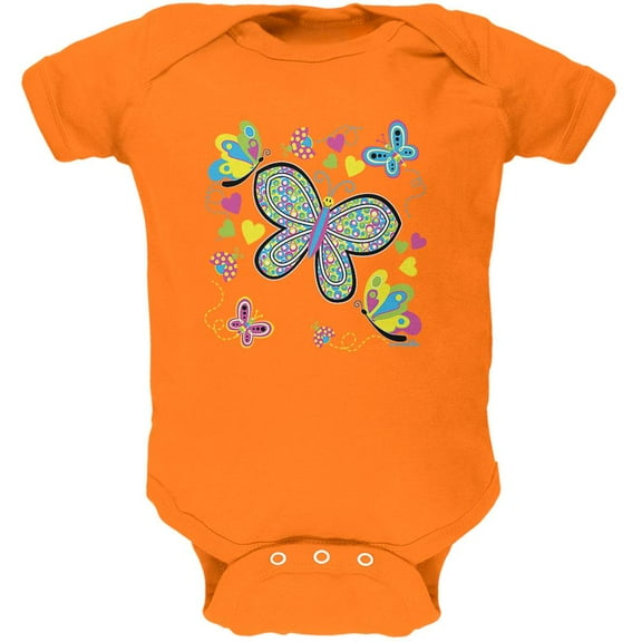 Butterflies Soft Baby One Piece Orange 24 Month