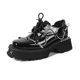 thumbnail image 1 of Primavera 2024, zapatos de cuero de suela gruesa para mujer de estilo británico a la moda, diseño de punta cuadrada, tacones gruesos, serie negra, cuero genuino. 38, 1 of 5